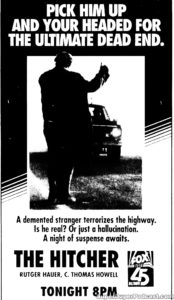 THE HITCHER- WBFF television guide ad. May 22, 1990.