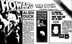 HOWARD THE DUCK- KNXV television guide ad. May 15, 1990.