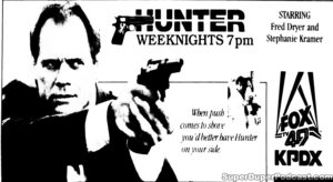 HUNTER- KPDX television guide ad. May 19, 1990.