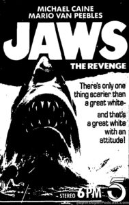 JAWS THE REVENGE- KTLA television guide ad. May 2, 1992.