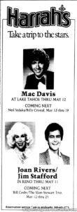 JOAN RIVERS- Newspaper ad. May 1, 1983.