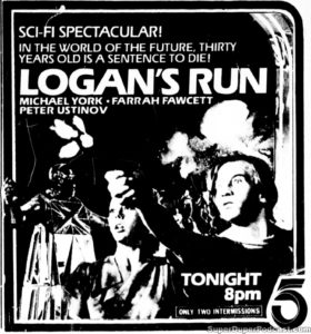 LOGAN'S RUN- KTLA television guide ad. April 29, 1983.
