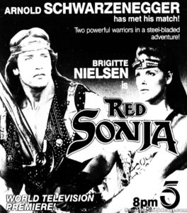 RED SONJA- KTLA television guide ad. April 29, 1988.