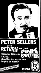 THE RETURN OF THE PINK PANTHER- KCOP television guide ad. May 23, 1982.