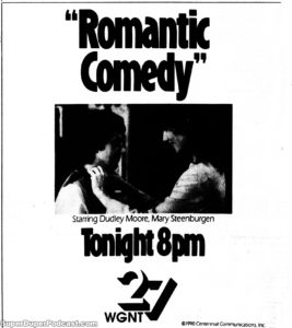 ROMANTIC COMEDY- WGNT television guide ad. May 18, 1990.