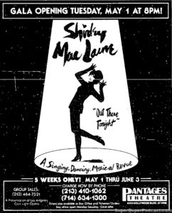 SHIRLEY MACLAINE- Newspaper ad. May 3, 1990.