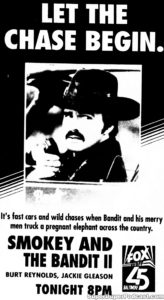 SMOKEY AND THE BANDIT PART II- WZTV television guide ad. May 17, 1990.