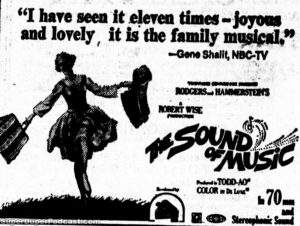 THE SOUND OF MUSIC- Newspaper ad. May 20, 1973.