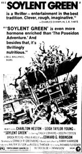 SOYLENT GREEN- Newspaper ad. April 30, 1973.