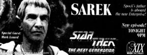 STAR TREK THE NEXT GENERATION season 3, episode 23, SAREK, WXTX television guide ad. May 18, 1990.