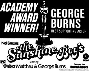 THE SUNSHINE BOYS- Newspaper ad. April 29, 1976.