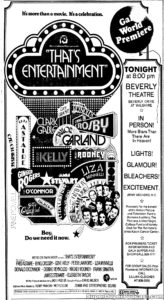 THAT'S ENTERTAINMENT- Newspaper ad. May 17, 1974.