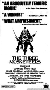 THE THREE MUSKETEERS- Newspaper ad. April 30, 1974.