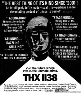 THX 1138- Newspaper ad. May 9, 1971.