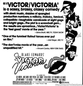 VICTOR/VICTORIA- Newspaper ad. April 30, 1982.