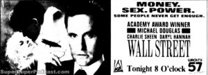 WALL STREET- Television guide ad. May 16, 1990.