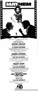 WEIRD SCIENCE- WGNX television guide ad. May 19, 1990.