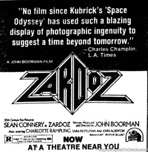 ZARDOZ- Newspaper ad. May 20, 1974.