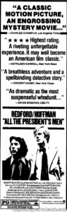 ALL THE PRESIDENT'S MEN- Newspaper ad. June 29, 1976.