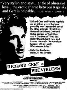 BREATHLESS- Newspaper ad.
May 24, 1983.