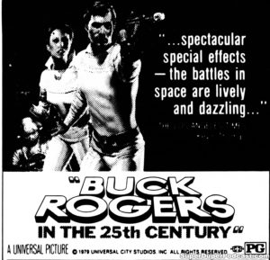 BUCK ROGERS IN THE 25TH CENTURY- newspaper ad. May 25, 1979.