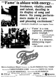 FAME- Newspaper ad. May 26, 1980.