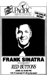 FRANK SINATRA- Newspaper ad. June 22, 1986. Caped Wonder Stuns City!