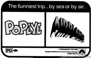 POPEYE/AIRPLANE- Newspaper ad. May 26, 1981.