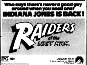 RAIDERS OF THE LOST ARK- newspaper ad. May 25, 1983.