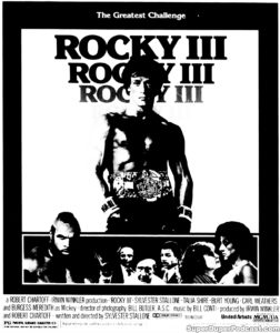 ROCKY III- Newspaper ad. May 26, 1982.