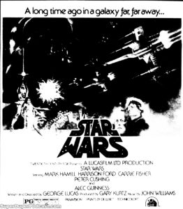 STAR WARS- newspaper ad. May 25, 1977.