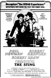 THE STING- Newspaper ad. May 24, 1977.