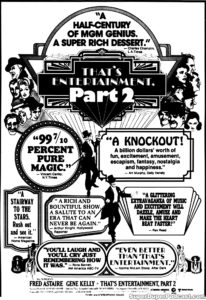 THAT'S ENTERTAINMENT PART 2- Newspaper ad. May 24, 1976.