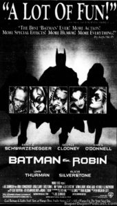 BATMAN & ROBIN- Newspaper ad. July 29, 1997. Caped Wonder Stuns City!