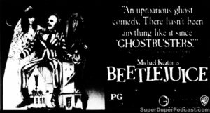 BETTLEJUICE- newspaper ad. July 13, 1988. Caped Wonder Stuns City!