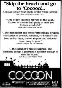 COCOON- Newspaper ad. July 7, 1985. Caped Wonder Stuns City!