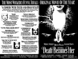 DEATH BECOMES HER- Newspaper ad. July 31, 1992. Caped Wonder Stuns City!