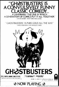 GHODTBUSTERS- Newspaper ad. July 7, 1984. Caped Wonder Stuns City!