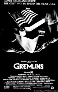 GREMLINS- Newspaper ad. July 4, 1984. Caped Wonder Stuns City!