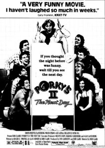 PORKY'S II THE NEXT DAY- Newspaper ad. July 15, 1983.