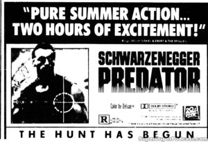 PREDATOR- Newspaper ad. July 11, 1987. Caped Wonder Stuns City!