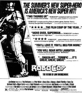 ROBOCOP- Newspaper ad. July 26, 1987.