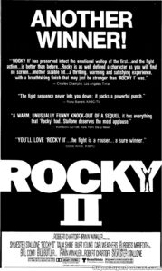 ROCKY II- Newspaper ad. June 30, 1979. Caped Wonder Stuns City!