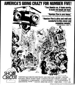 SHORT CIRCUIT 2- Newspaper ad. July 25, 1988.