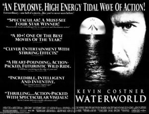 WATERWORLD- Newspaper ad. July 28, 1995. Caped Wonder Stuns City!