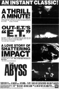 THE ABYSS- Newspaper ad. August 9, 1989.