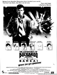 THE ADVENTURES OF BUCKAROO BANZAI ACROSS THE 8TH DIMENSION- Newspaper ad. August 10, 1984. Caped Wonder Stuns City!