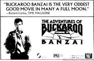 THE ADVENTURES OF BUCKAROO BANZAI ACROSS THE 8TH DIMENSION- Newspaper ad. August 18, 1984. Caped Wonder Stuns City!