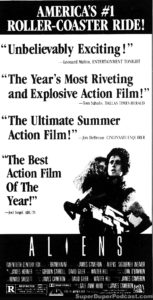 ALIENS- Newspaper ad. August 28, 1986.