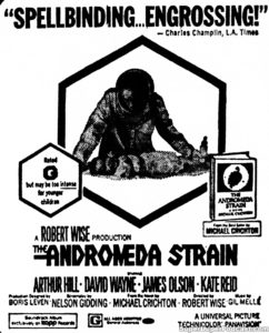 THE ANDROMEDA STRAIN- Newspaper ad. August 9, 1971.